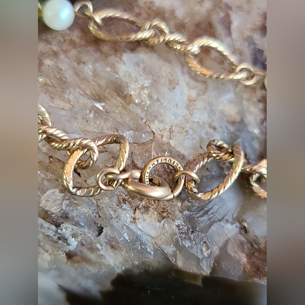Beautiful Vintage Gold Filled Genuine Pearl Bracelet - Picture 2 of 2